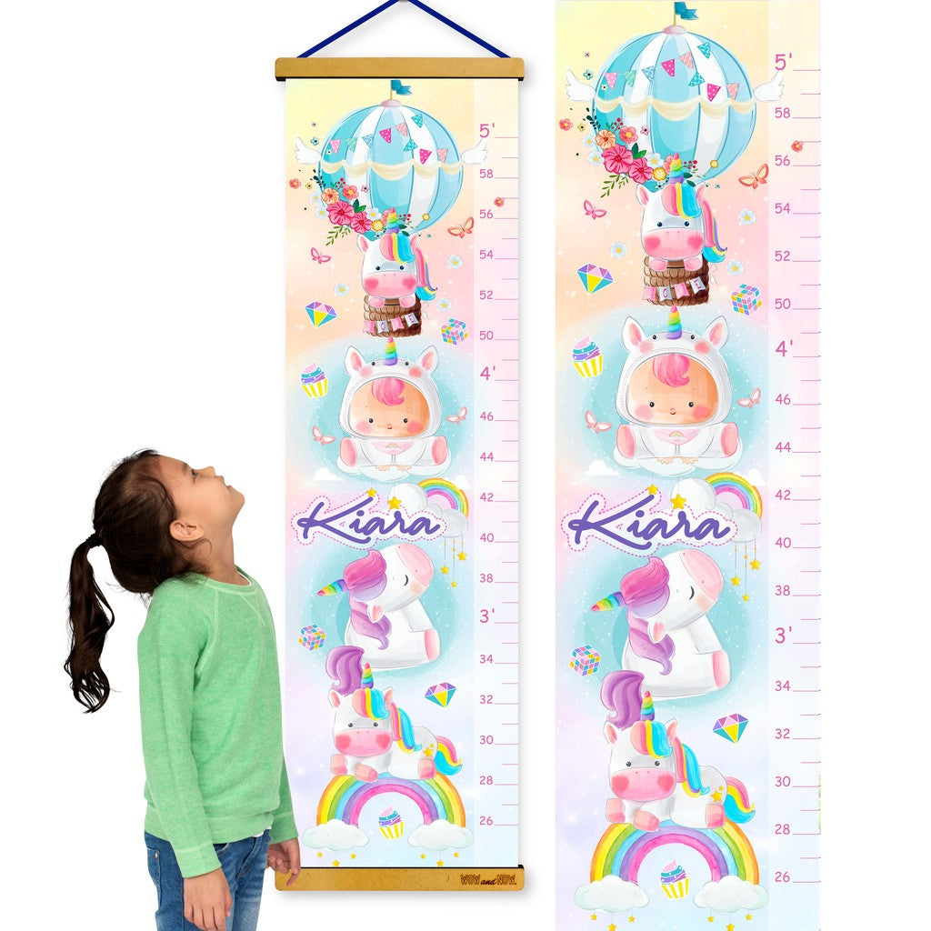 Baby Unicorn - Personalized Wall Growth Height Chart Tracker
