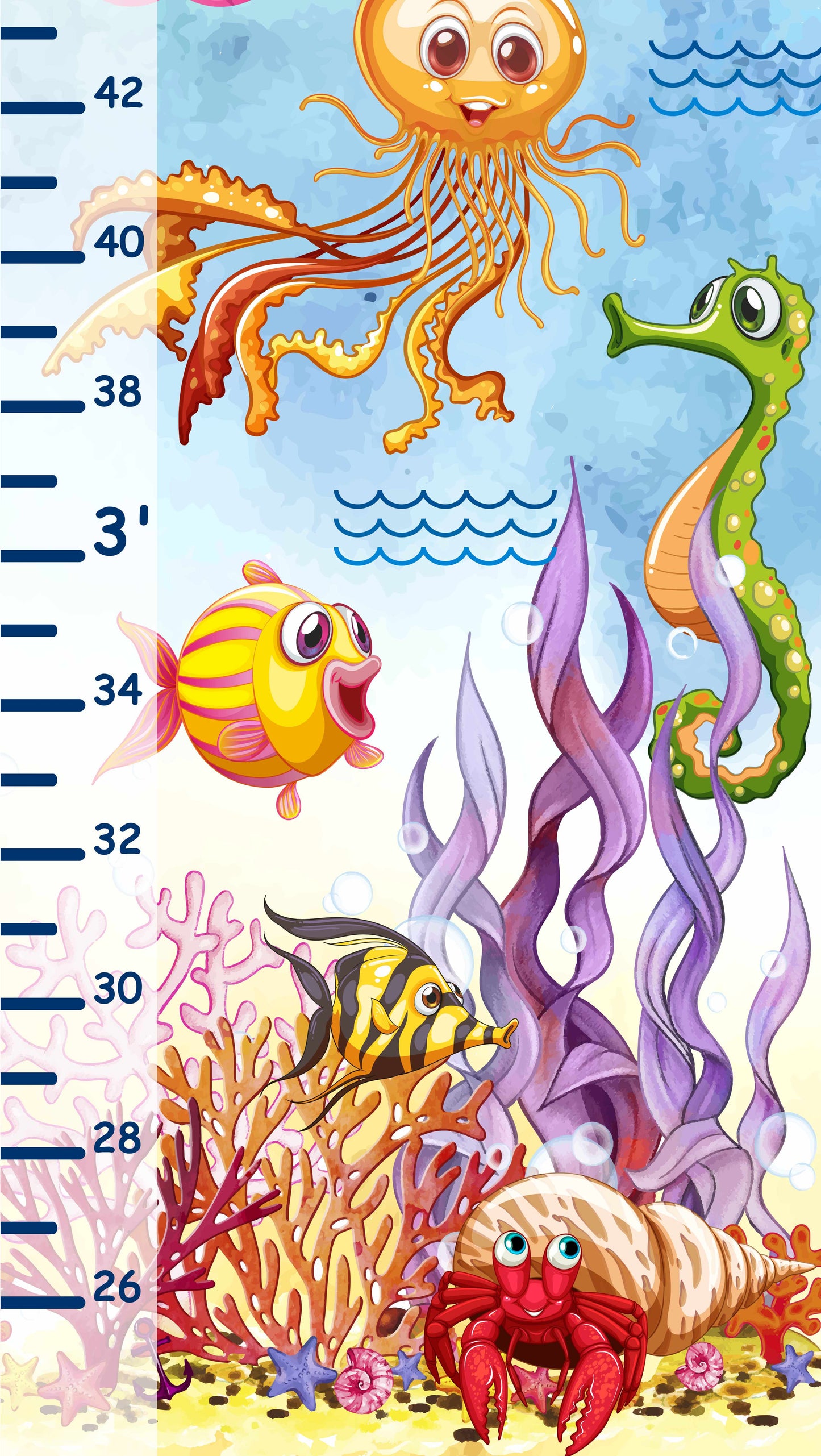 Under the Sea - Personalized Wall Growth Height Chart Tracker