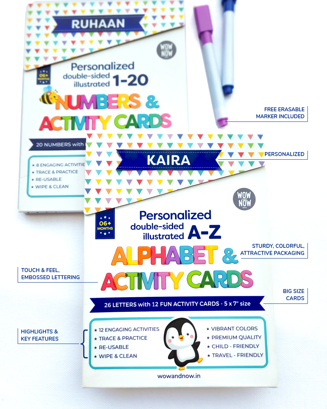 Personalized A-Z Alphabet & Activity Flash Cards