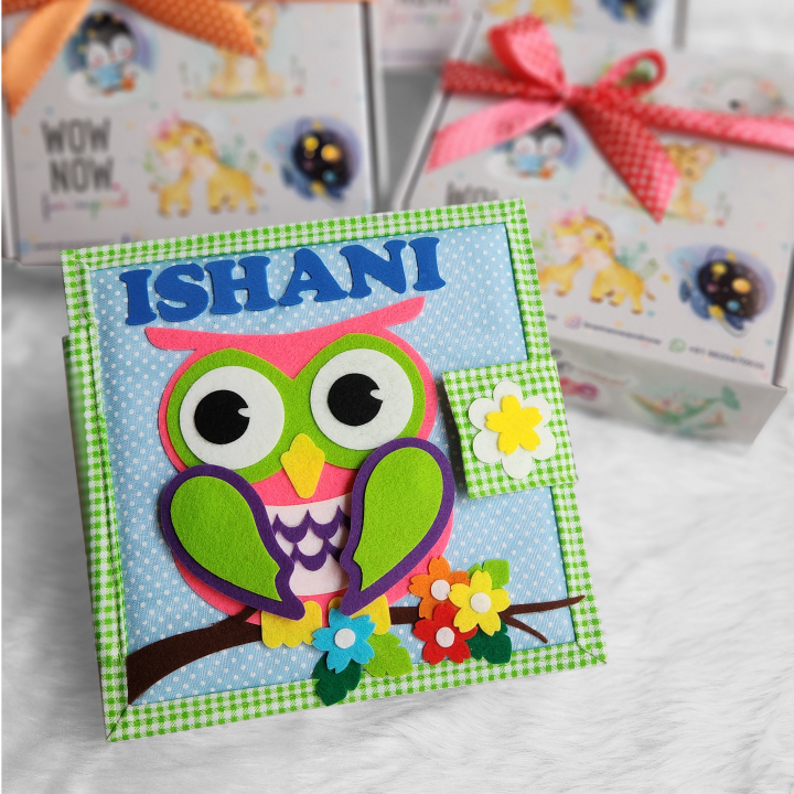 Personalized Animal Safari Sensory Quiet Book (Ollie - The Owl) - Montessori Toys