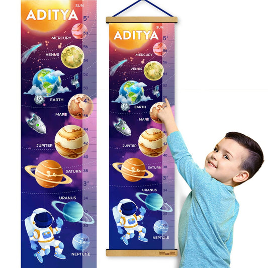 Hanging Out in Space - Personalized Wall Growth Height Chart Tracker