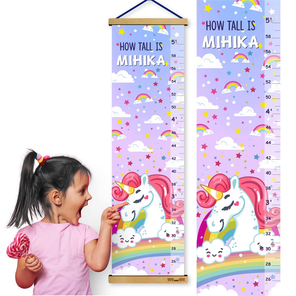 Unicorn - Personalized Wall Growth Height Chart Tracker