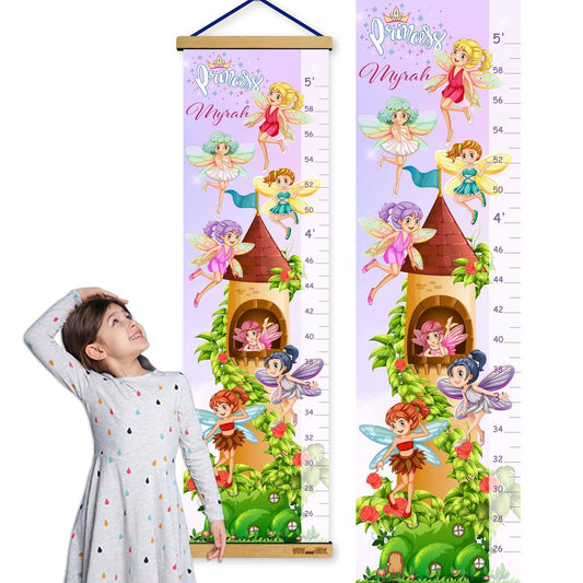 Magical Fairies - Personalized Wall Growth Height Chart Tracker