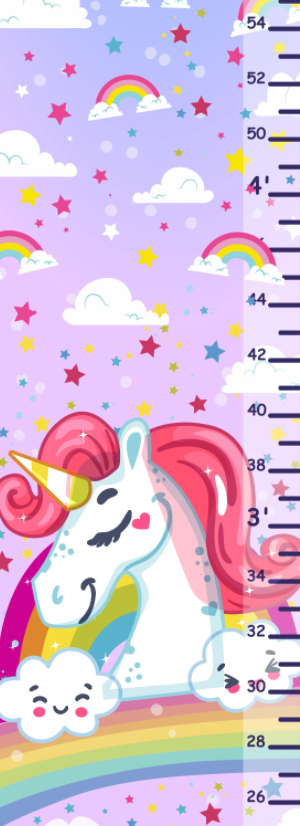 Unicorn - Personalized Wall Growth Height Chart Tracker