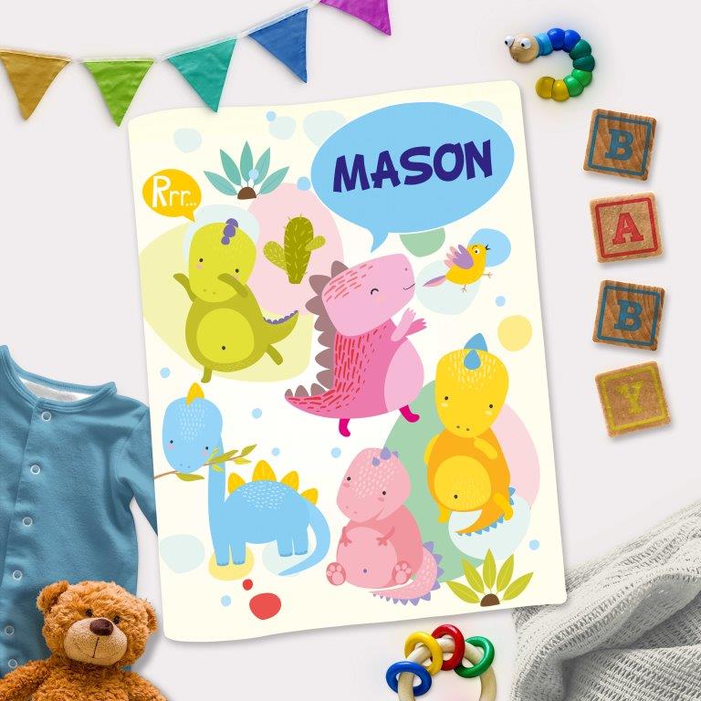 Nursery Dinosaur Theme Cover - Personalized Interactive Activity Book