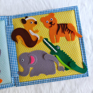 Montessori Inspired Animal Safari Sensory Quiet Book - Personalized (Jerry - The Giraffe)