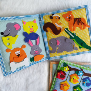 Montessori Inspired Animal Safari Sensory Quiet Book - Personalized (Zuba - The Lion)