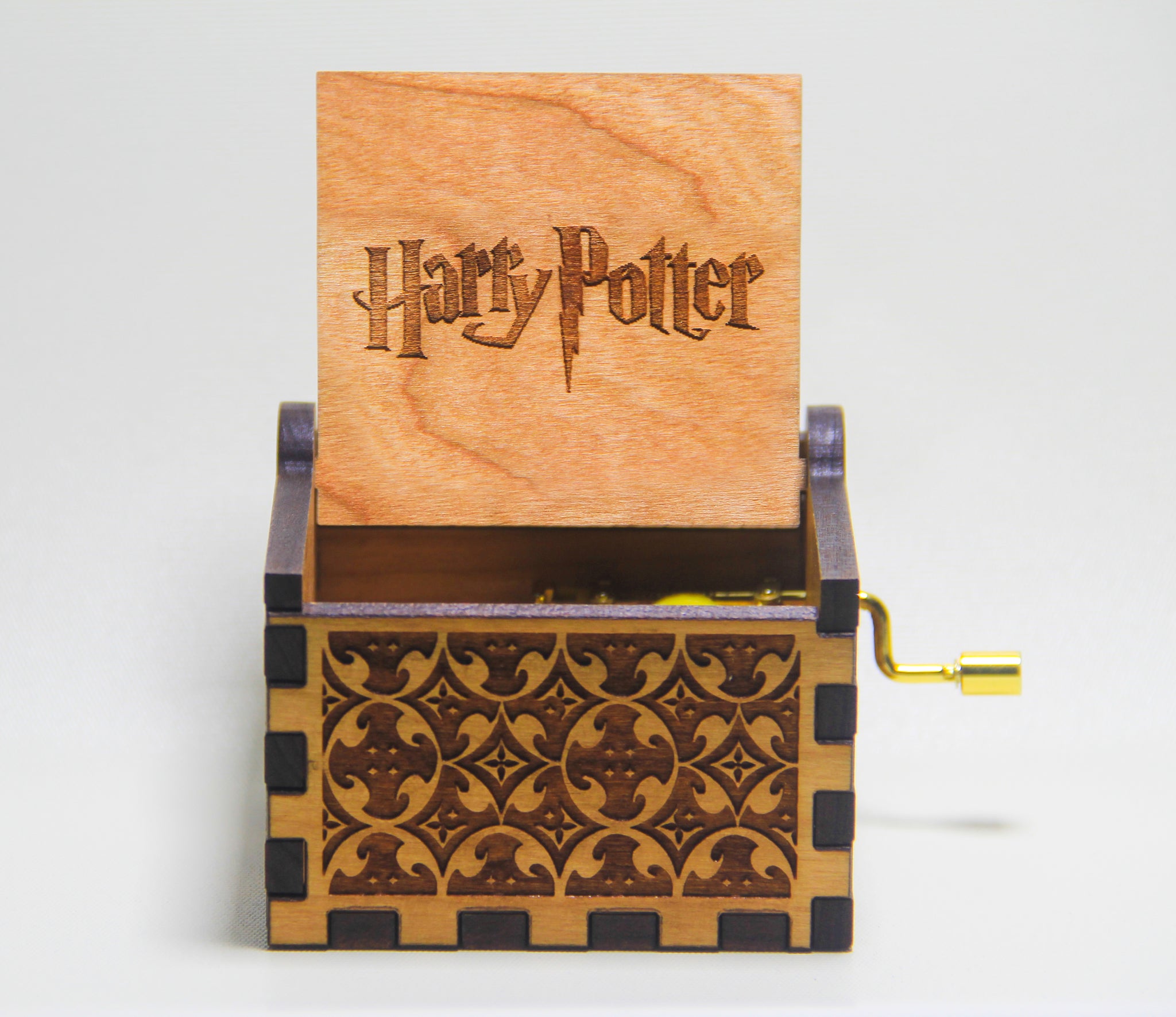 Hand Cranked Wooden Music Box - Harry Potter Collectibles