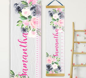 Floral - Personalized Themed Height Chart
